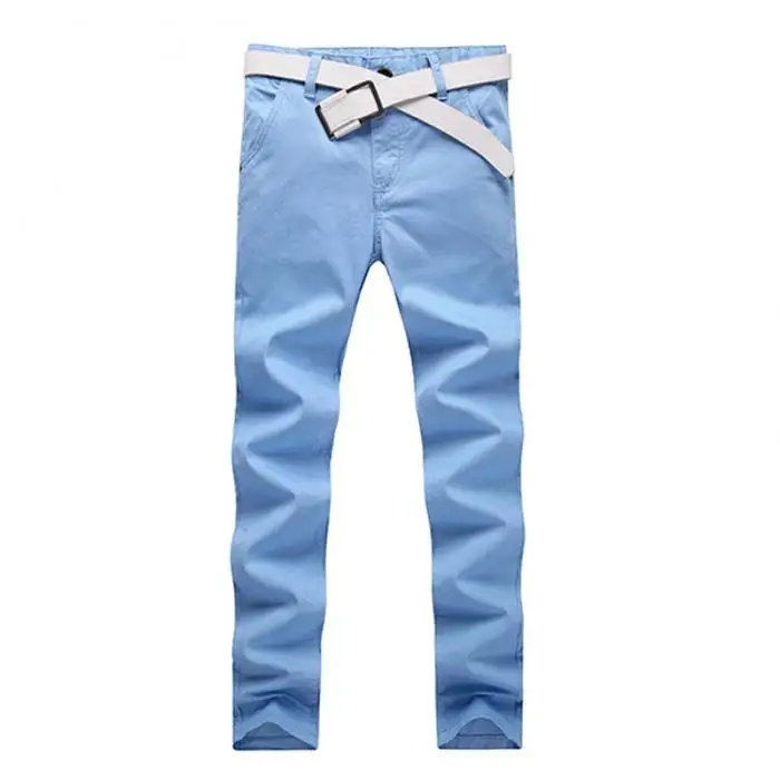 Fashion Men Business Solid Color Slim Straight Trousers Casual Long Pants Man pants Spring Autumn штаны calça masculina