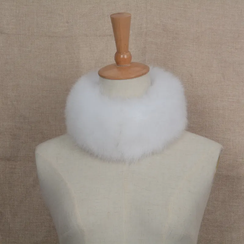 White JKKFURS Магнитный натуральный Лисий меховой воротник женский модный стиль высокое качество теплый меховой шарф осень зима S1639 - Цвет: White