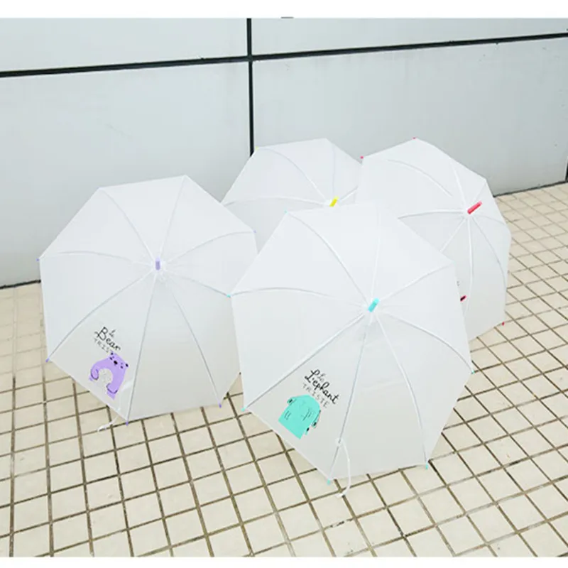 Освежающий длинной ручкой зонтик ветер и дождь милые животные четыре цвета