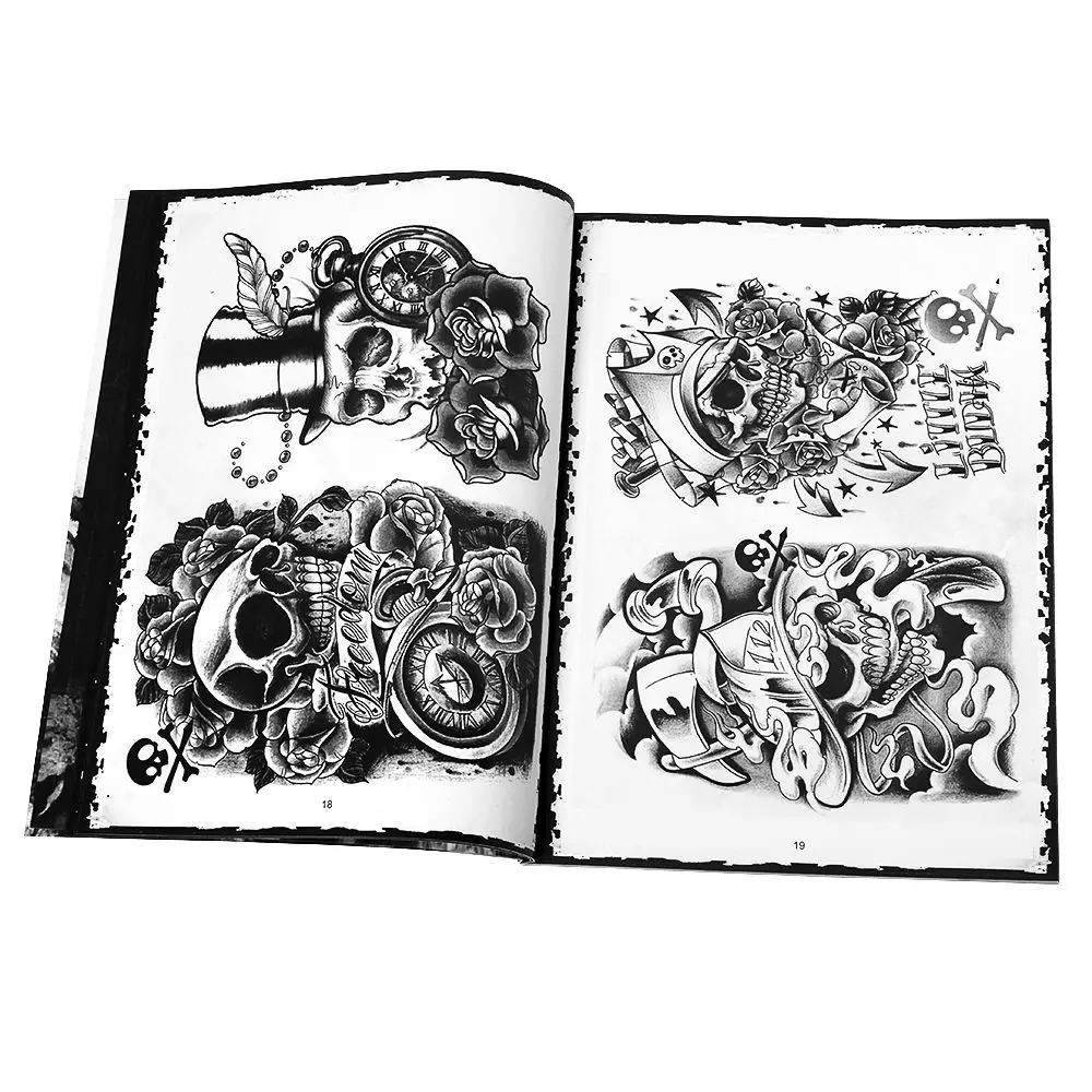 Новинка, профессиональная татуировка, флэш-журнал, Череп, книга А4, эскиз, тату дизайн, книга, поставка для тату, боди-арт, популярная