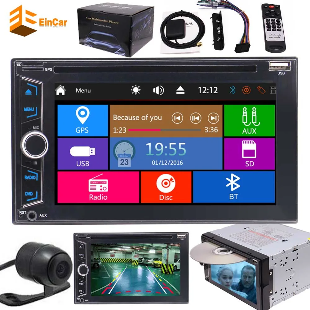 6 2 &quotДвойной DIN в тире Автомобильный gps навигация FM AM RDS dvd плеер стерео Bluetooth USB Mp3
