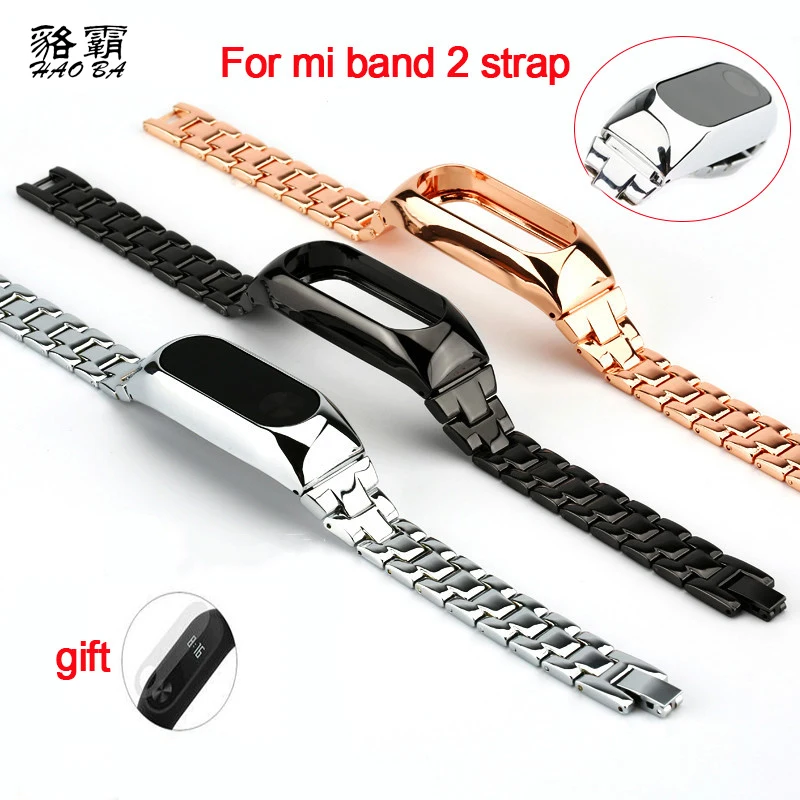

For Mi Band 2 Steel Strap for Xiaomi Mi Band 2 Smart Bracelet Metal Strap for Mi Band 2 Wristbands Rose Gold