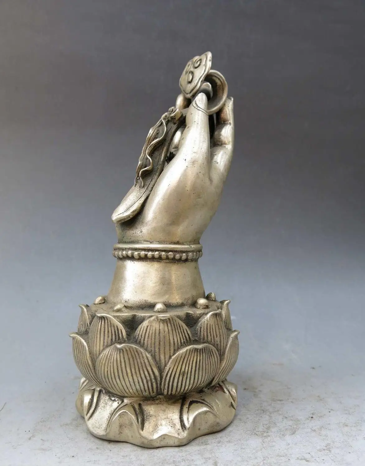 8 &quotКитай ручной работы серебряное гравированное как одно пожелание Kwan yin