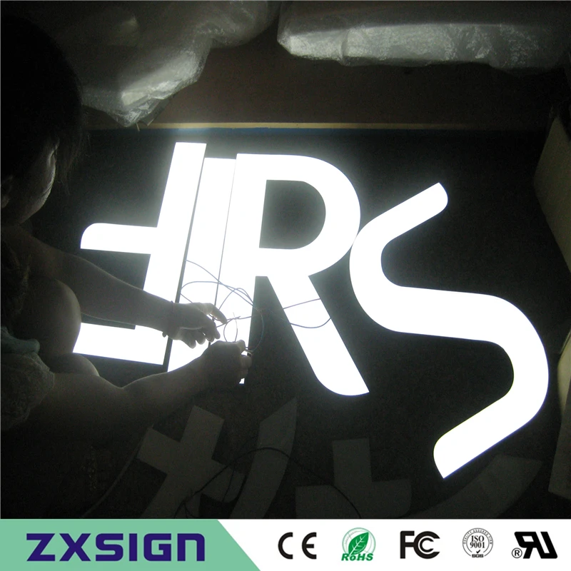 

Factory Outlet Outdoor Brightest resin luminous LED channel letter sign, front lighted up led letterings direct signages