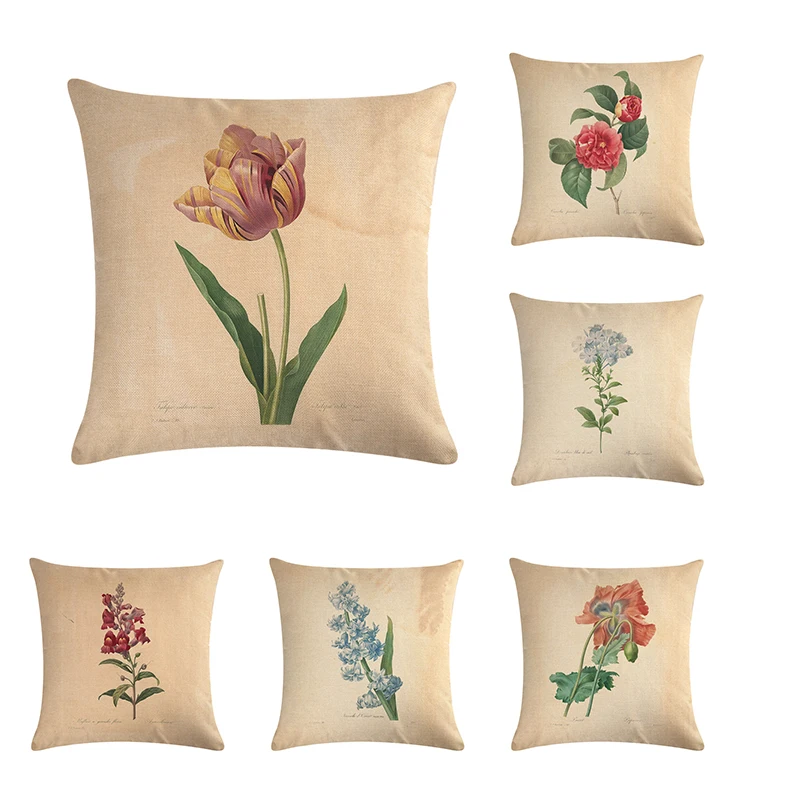 

Винтажная декоративная наволочка с бабочками и цветами, наволочки для дивана, наволочки из хлопка и льна, наволочки для сиденья, наволочка д...