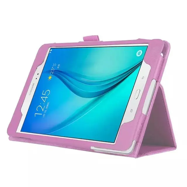 pink Чехол из ПУ кожи для samsung Galaxy Tab A 8,0 T350 T355 чехол-подставка с личи для samsung TabA 8,0 SM-T350 SM-T355 чехол s - Цвет: pink