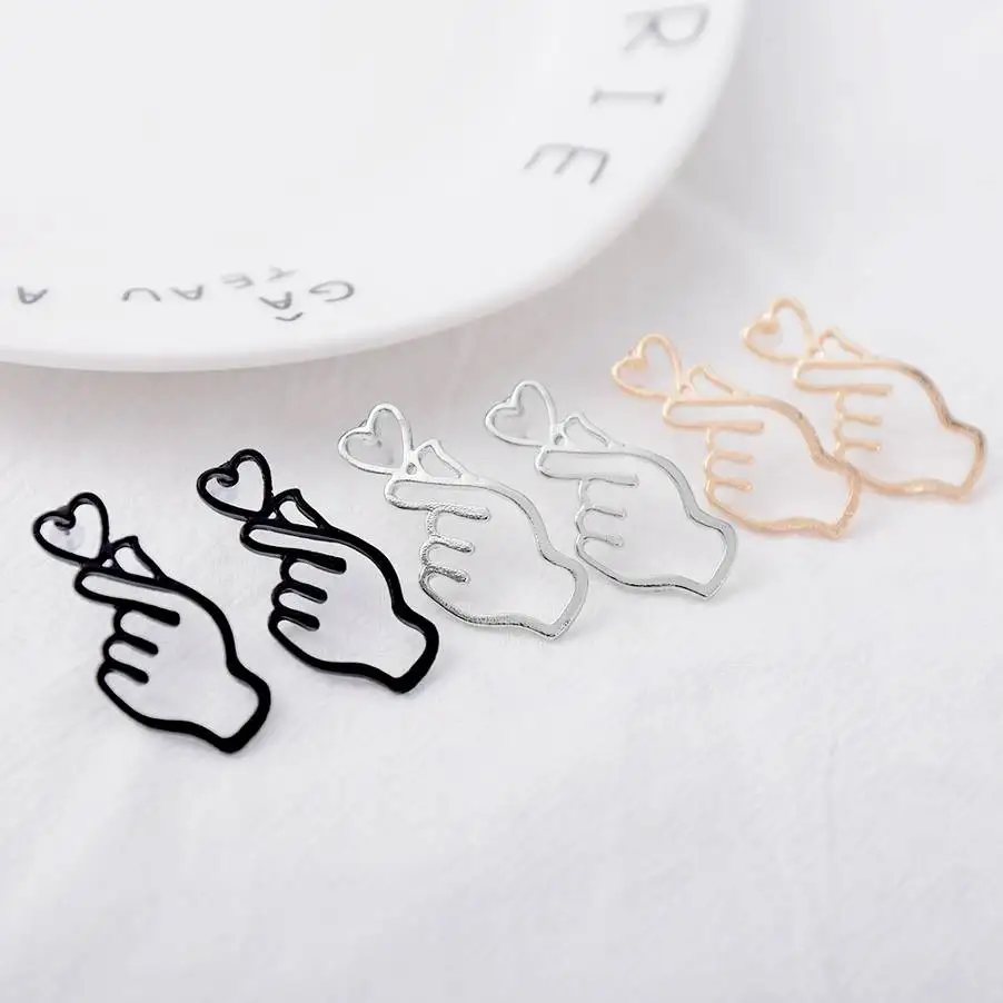 Корейские серьги руки Для женщин ювелирные изделия маленькие Нержавеющая сталь