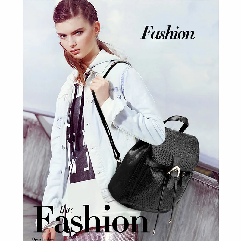 

SUDS Brand Backpack Women PU Leather Cover Travel Backpack High Quality School Bags For Teenagers Girls Female Casual Backpacks