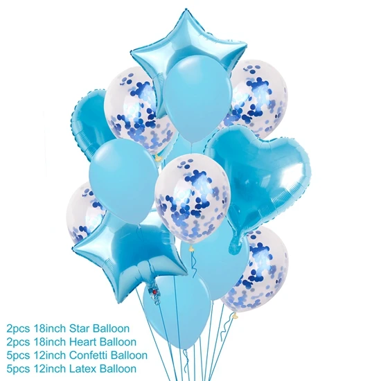 14pcs blue set FENGRISE, много воздушных шаров, для вечеринки в честь Дня рождения, Гелиевый шар, Декор, для свадьбы, фестиваля, Балон, сделай сам, для вечеринки в честь рождения, вечерние принадлежности - Цвет: 14pcs blue set