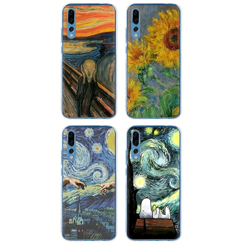 Ван Гог ТАРДИС жесткий чехол для телефона для huawei Honor 6A 6C 7A Pro 7C 7X 8C 8X8 9 10 Lite Play вид 20 9X Pro
