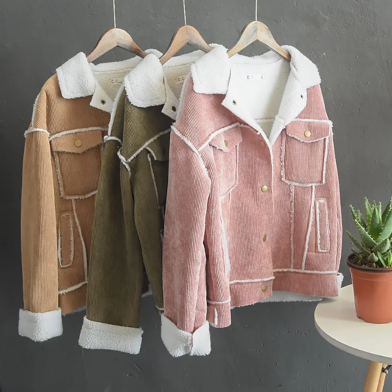 2018 осенне зимняя женская утепленная замшевая куртка пальто женские овечья