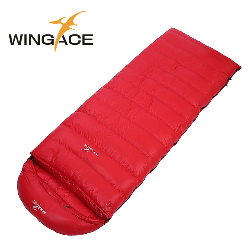 WINGACE Fill 600G 1000G Duck Down Camping Sleeping Bag Downy 400T Nylon Folding Outdoor Hiking Ultralight Sleeping Bags Adult