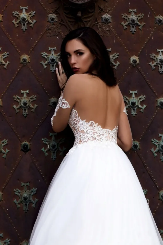 Vivian's Bridal 2019 Пышное многослойное Тюлевое ТРАПЕЦИЕВИДНОЕ свадебное платье