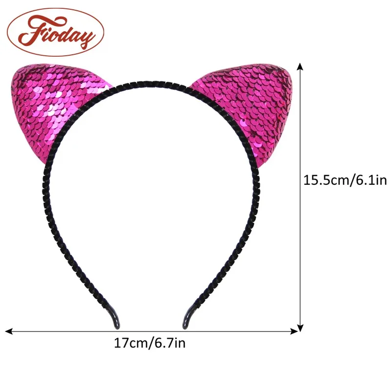 

Fioday Unicorn Cat Ears Bezel for Girls Sequins Hairband Headband for Women Rims Children Party Gifts Hair Hoops Accessories