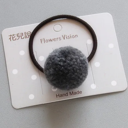 12 ring dark gray Корейские меховые шарики для девочек, маленькие милые однотонные заколки для волос, детские заколки для волос, аксессуары для волос, подарок для маленьких девочек - Цвет: 12 ring dark gray