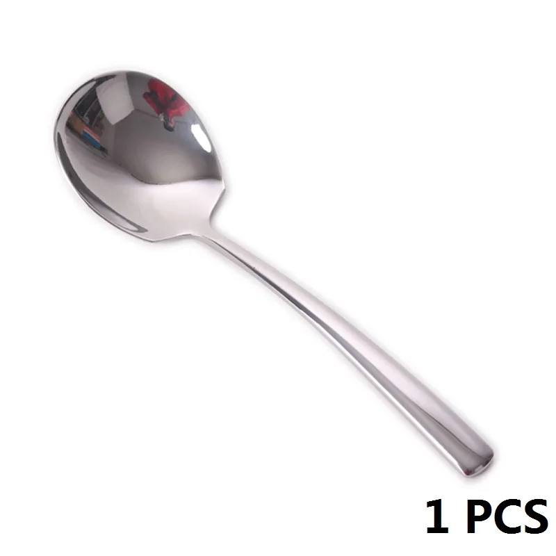 1pcs 8," Большая сервировочная ложка из нержавеющей стали для легкого завтрака ложки для риса толщина круглый суп Ужин Совок для общественных столовых приборов Ресторан Бар - Цвет: 1pcs