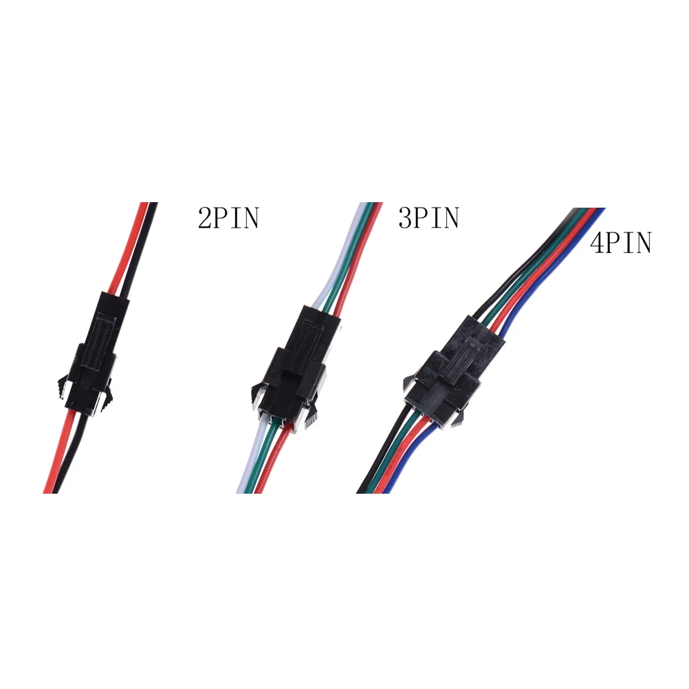 10 пар 2/3/4 Pin Штекерный и гнездовой разъем провода для 5050/3528 RGB светодиодной ленты