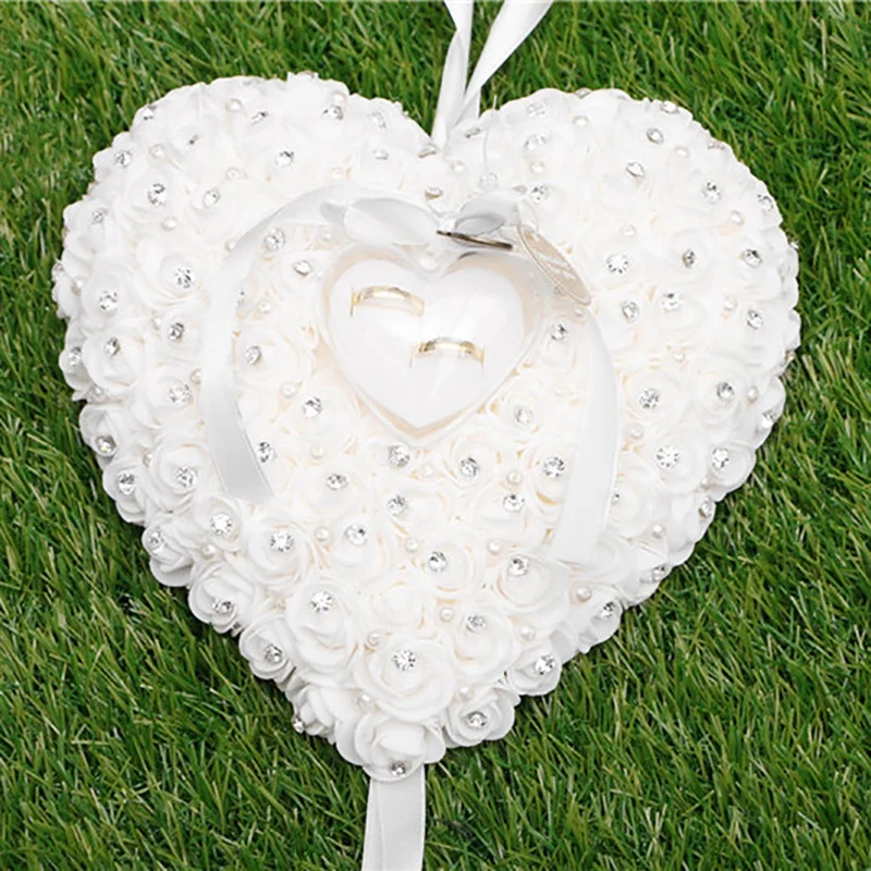 Wedding Decorations Chic Heart-Shape Flowers Valentine'S Day Gift Ring Pillow Party Decor | Украшения и аксессуары