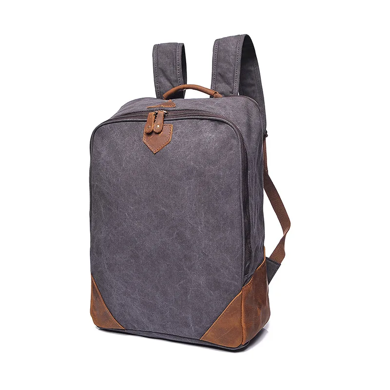 AETOO original models men bag shoulder retro canvas backpack with the first layer of leather factory direct | Багаж и сумки