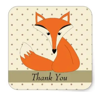 

1.5inch Cute Little Fox Thank You Stickers