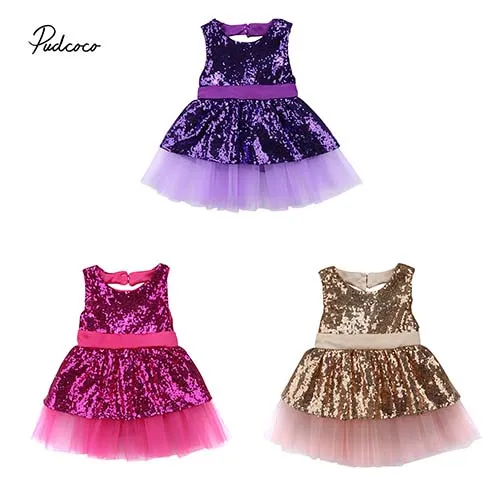 Pudcoco 2018 Newborn Kid Baby Girls Dress Princess Pageant Sequins Bowknot Backless Party Bridesmaid Formal Dresses Outfit 6M-4Y | Детская