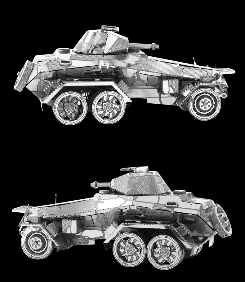NANYUAN I22217 6-колесный тяжелый бронированный автомобиль SD. KFZ.231 3D металлическая