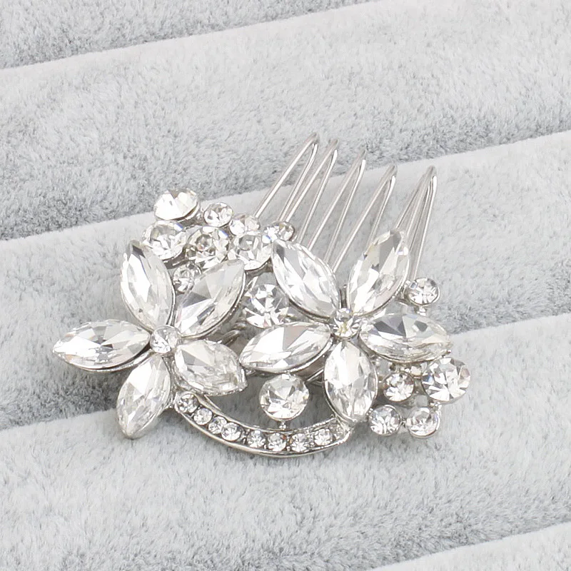 SLBRIDAL Горячая продажа Арт Деко прозрачные стразы Хрустальный цветок лист сплав