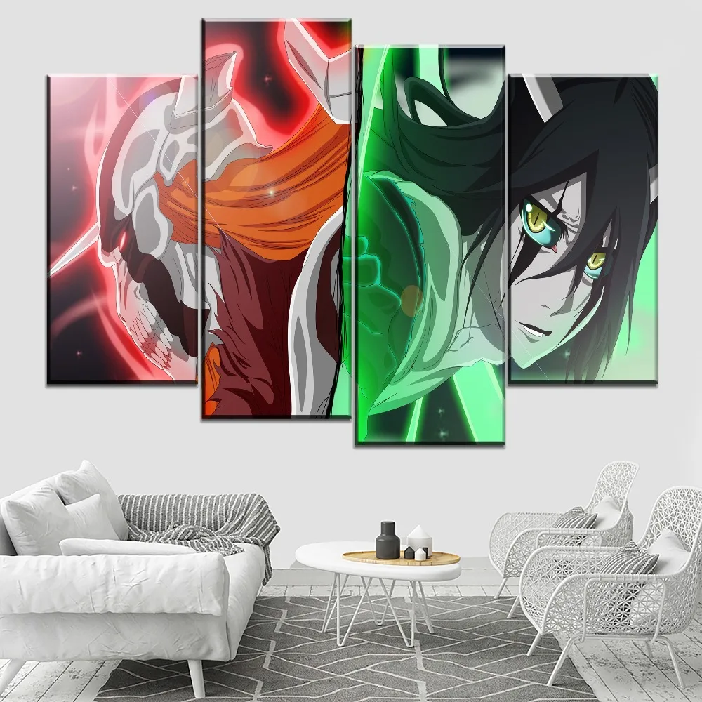 4 шт. Ichigo Kurosaki и Ulquiorra Cifer картина для дома декоративная рама Настенная рисунок на