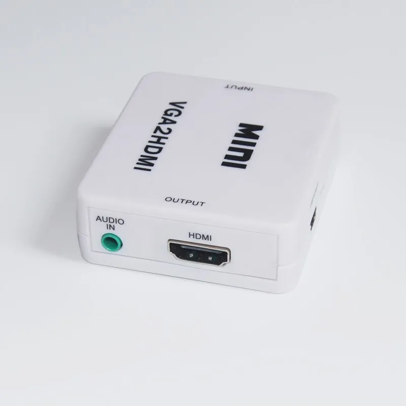Мини HD 1080P Аудио VGA к HDMI HD ТВ видео конвертер коробка адаптер с HDMI кабель для ПК ноутбук к HD ТВ проектор ТВ VGA2HDMI
