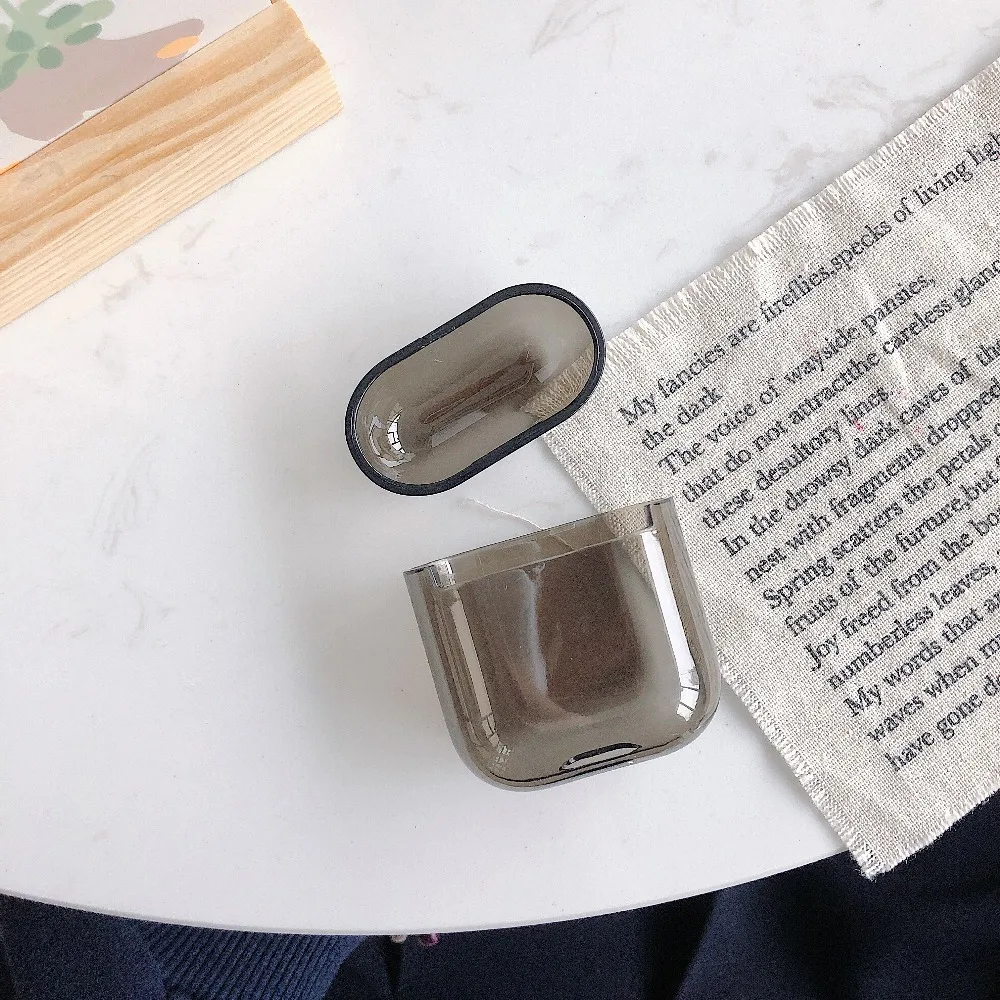 Модные жесткие прозрачные наушники для ПК чехол Apple Airpods противоударный Air Pods 1 2