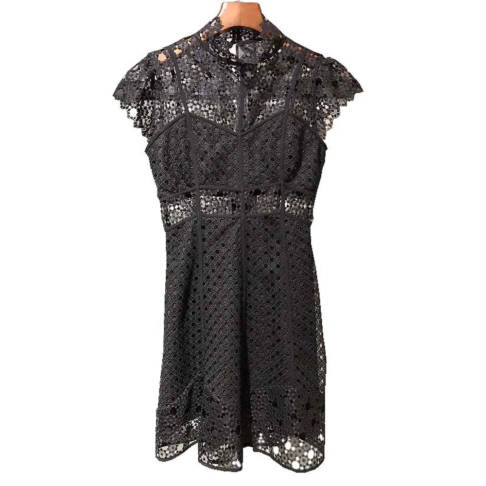 KAYIZAN 2018 New Delicate Lace Embroidered Slim Dress Women Short Sleeved Summer Flying Sleeve Sexy Elegant Holiday | Женская одежда
