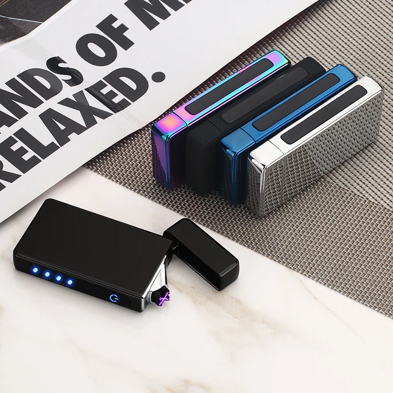 Металлическая ветрозащитная Электронная зажигалка с двойной дугой Usb зарядка