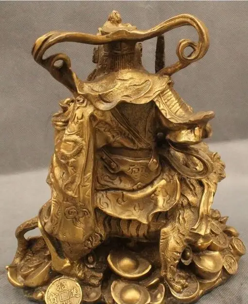 9 &quotчистый Бронзовый Тигр дракон Mammon для денег богатства Бог Yuanbao Статуя