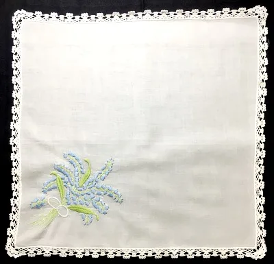 Set of 12 Fashion Wedding Bridal Handkerchiefs White Cotton Hankies with Lace Edged and Color embroidered Floral For Bride Gifts |