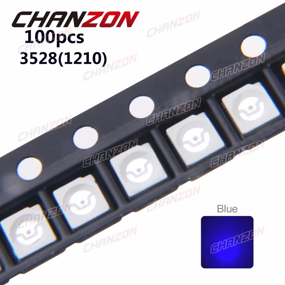 Светодиодный синий диодный светильник 20 мА 3 в SMD 100 шт. 1210 шт.|led electronic components|diodes