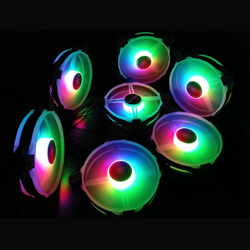 COOLMOON чехол для компьютера PC охлаждающий вентилятор RGB регулируемый светодиодный 120 мм тихий охладитель для компьютера охлаждающий RGB чехол вентилятор для процессора