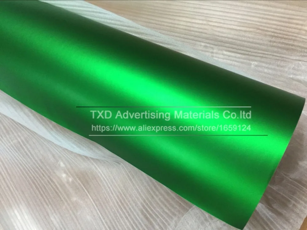 Супер качество зеленый хром матовый стикер металлический виниловая оберточная