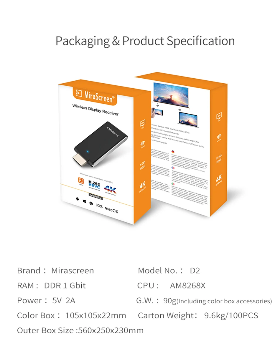 JKING 4K MiraScreen OTA tv Stick Smart tv HD Dongle Беспроводной приемник DLNA Airplay Miracast oneanycasing PK Chromecast 2