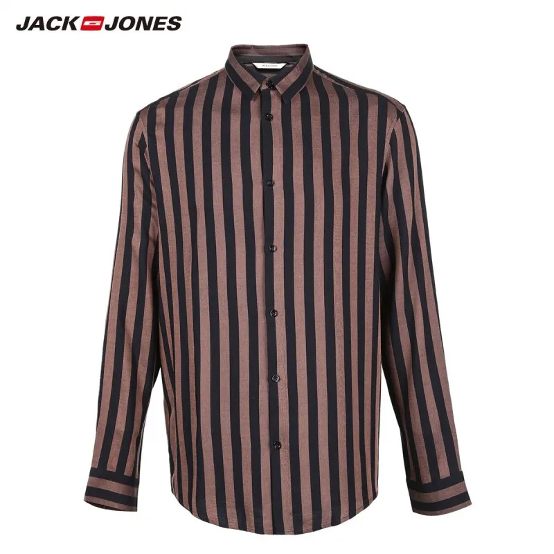 JackJones мужская Повседневная Свободная полосатая рубашка с длинными рукавами |