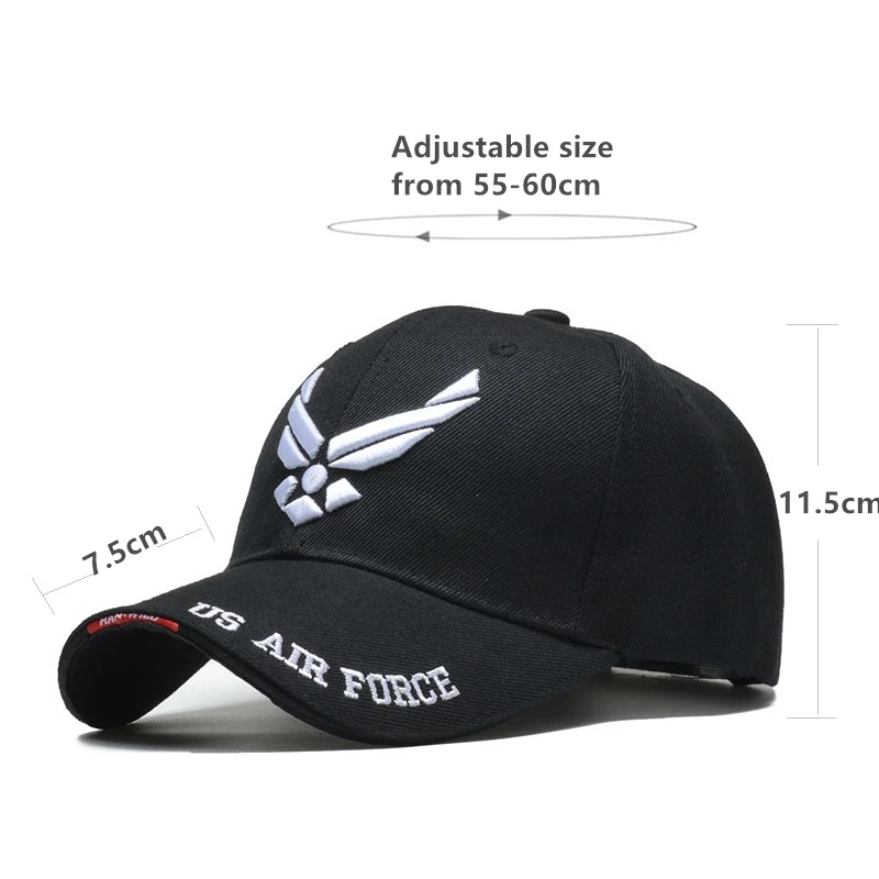 ВВС США Мужская тактическая Кепка армейская Snapback 3D вышивка Bone Trucker Кепка хлопковая уличная Кепка