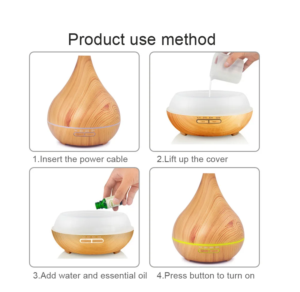 

Mini air humidifier, Mini household humidifier, 400ml silent tip humidifier, wood aromatherapy machine