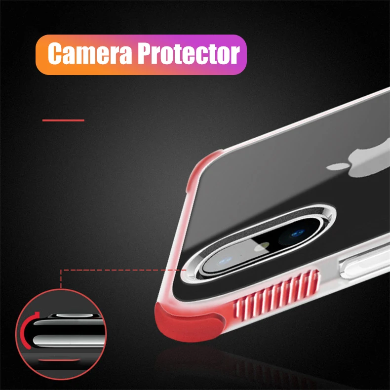Двухслойный противоударный Прозрачный чехол для iphone 7, 8, 6, 6S Plus, Gasbag, полный корпус, мягкий чехол для iphone 11 Pro Max X XS, чехол для Max XR