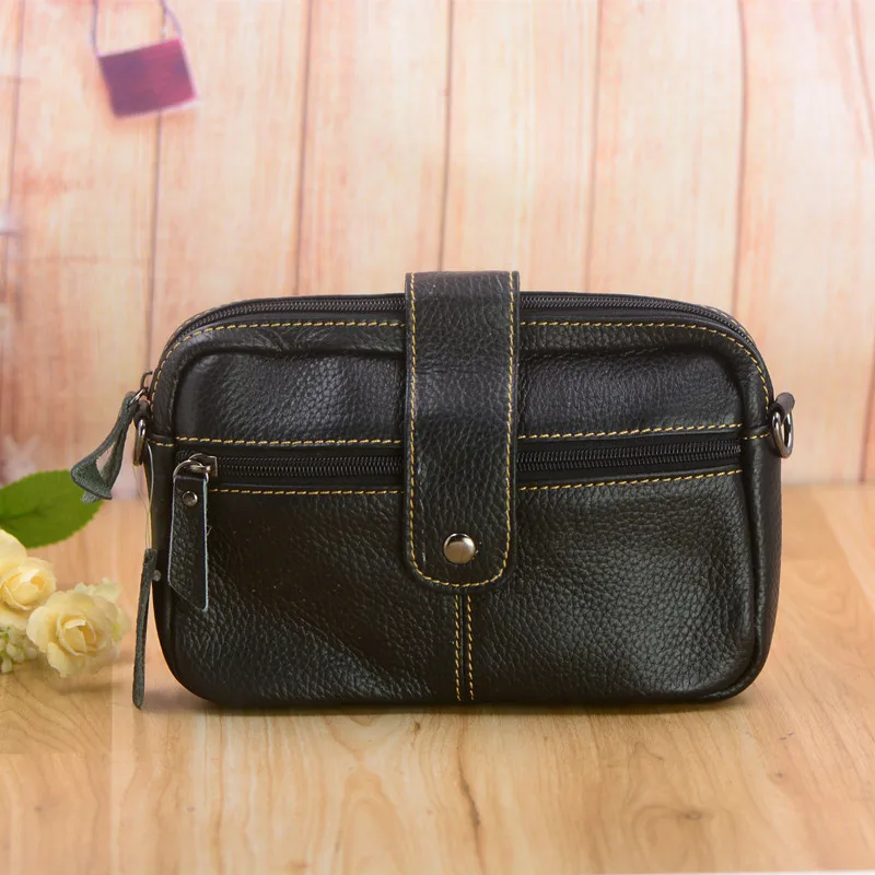 Продвижение Crossbody сумки для женщин Черная сумка Женская Малый Натуральная кожа