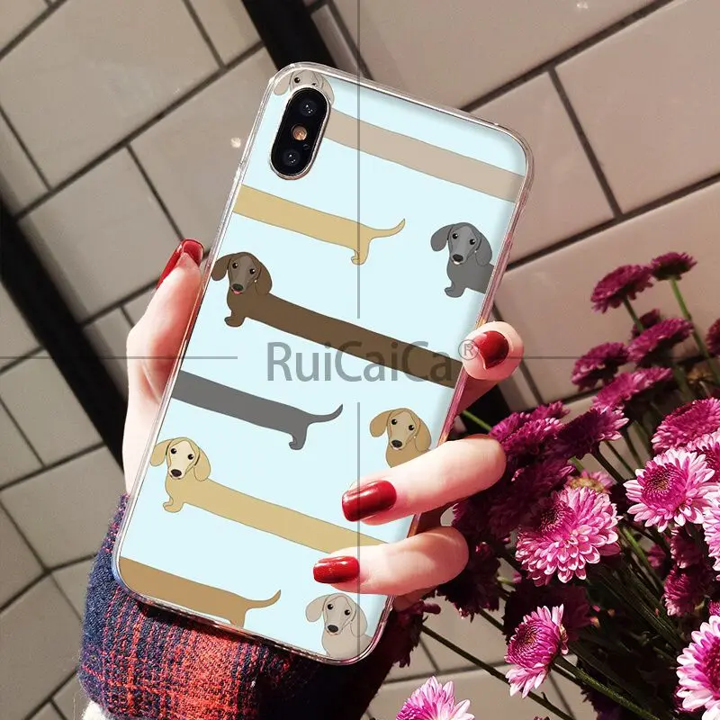 Ruicaica животные Собаки такса прозрачный ТПУ Мягкий силиконовый чехол для телефона