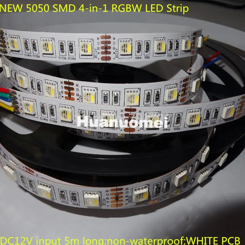 Новая Светодиодная лента 5050 SMD 4 в 1 RGBW (6500 K) 60 светодиодов/м вход DC12V 5 м длину не