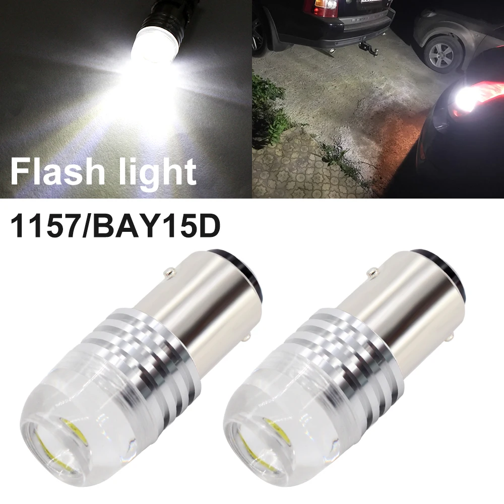 

1157 BAY15D LED Bulb Strobe Flashing 1157 COB Chip LED White Light Lamp For Car Auto Reverse Reversing Backup Light Lamp DC 12V