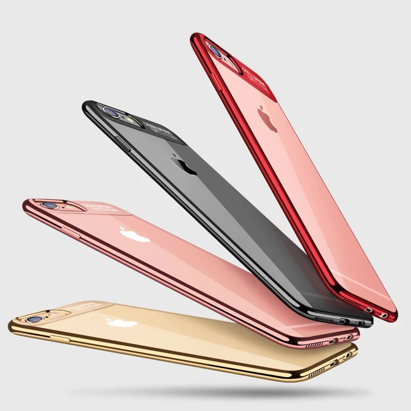 Роскошный мягкий чехол-бампер с покрытием для Iphone X 6 6s 7 8 Plus чехол прозрачный Fundas