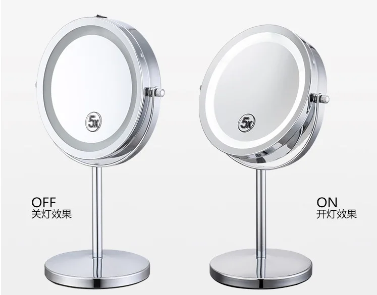 Оптовая продажа 10 шт. Двусторонняя Круглый Макияж LED косметическое зеркало 10X