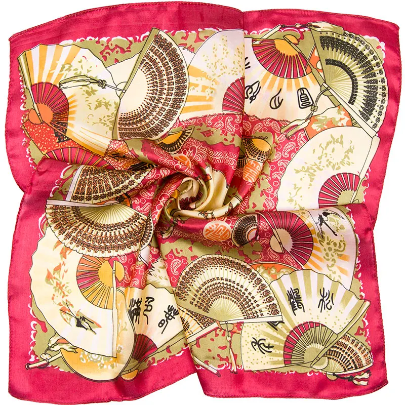 Женский шарф из 100% шелка маленький квадратный шелковый с принтом мини-шелковая