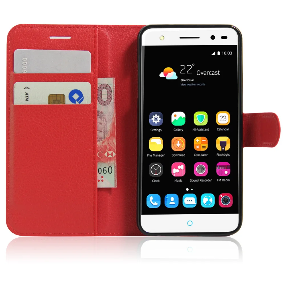 Чехол-бумажник для ZTE Blade V7 Lite с откидной крышкой A2 кожаный чехол-книжка